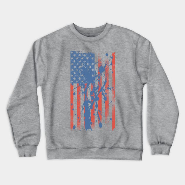 Vintage American Flag Crewneck Sweatshirt by Etopix